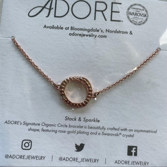 Adore Jewelry Rose Gold Necklace With Swarovski NEW - Picture 2 of 3